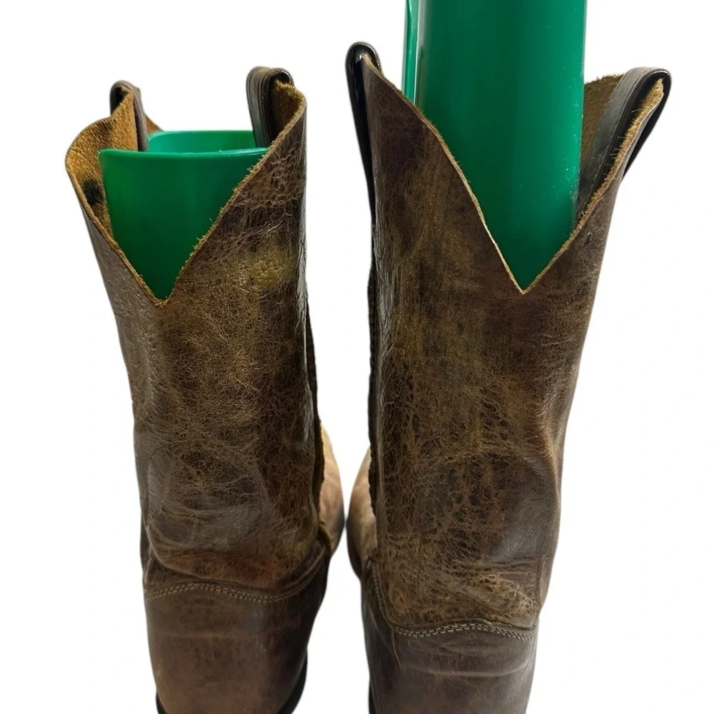 Vintage Brown Leather Cowboy Boots